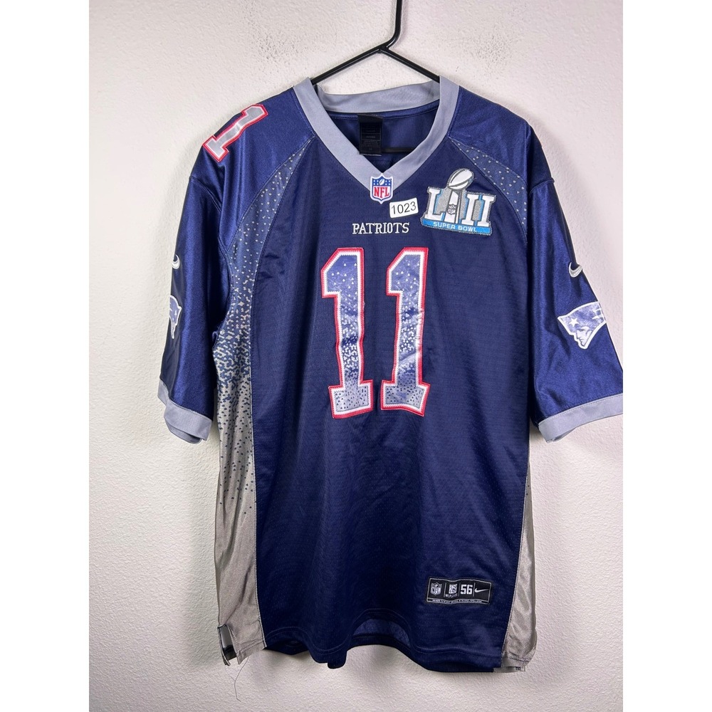 Nike NFL New England Patriots Julian Edelman 11 Super Bowl LII Jersey Navy 56
